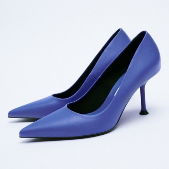 NEW Zara Royal Blue Pointed Heels - Picture 1 of 13